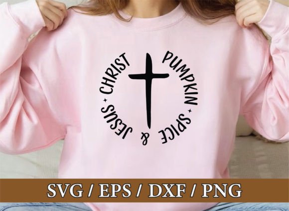 Christian Pumpkin Jesus Cross SVG Graphics & T-Shirt Designs