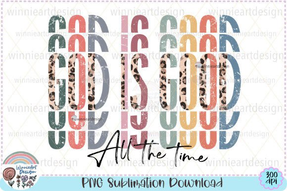 God is Good Retro Quote PNG for Graphics
