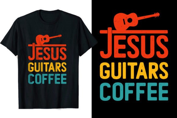 Jesus Guitars Coffee T-Shirt Designs Graphics